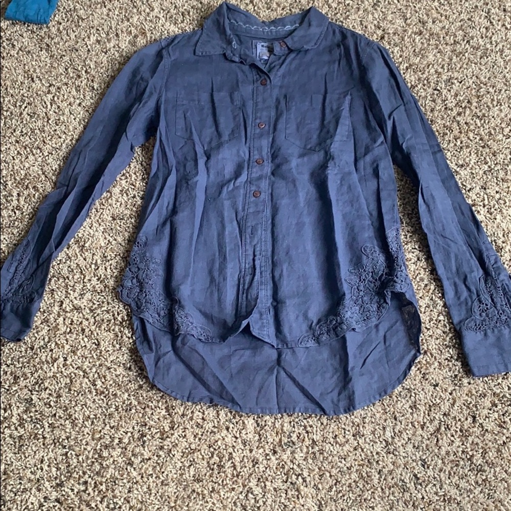 Blue button down shirt